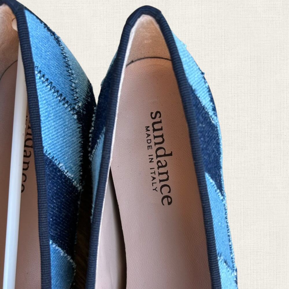 Sundance Denim Shades Loafers Navy Blue Patchwork EU 40 US 8.5 NWB - Picture 6 of 9